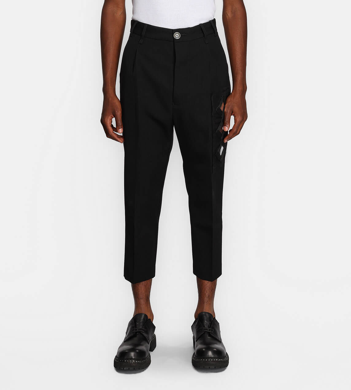 Song For The Mute - Mirror Pleated Tapered Pant Black