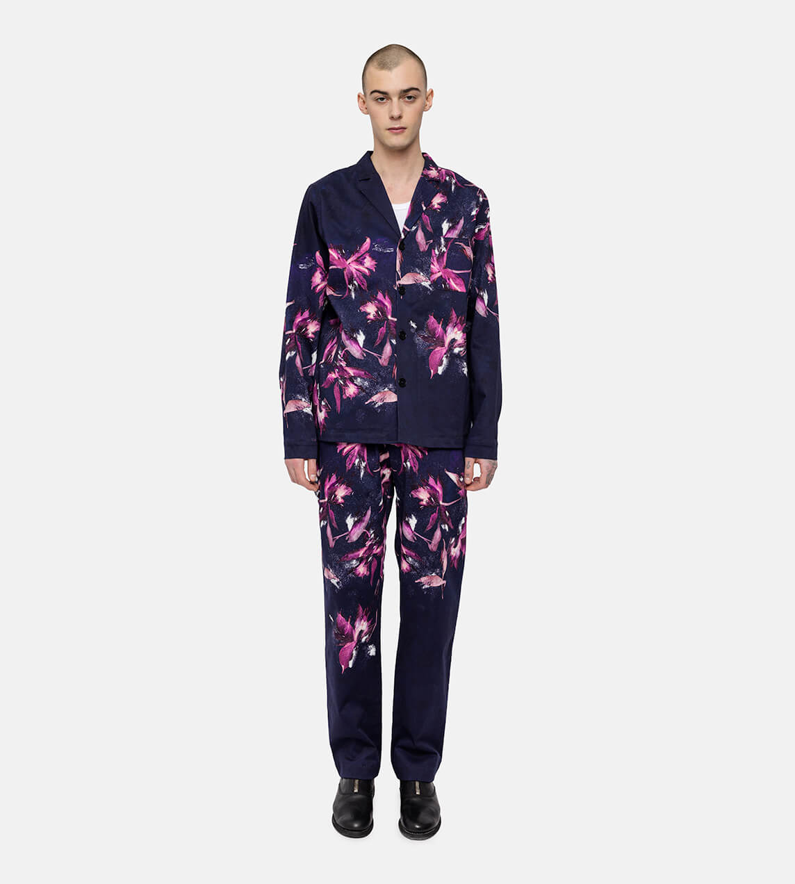 DAVI - Fuschia Placed Print Floral Shirt