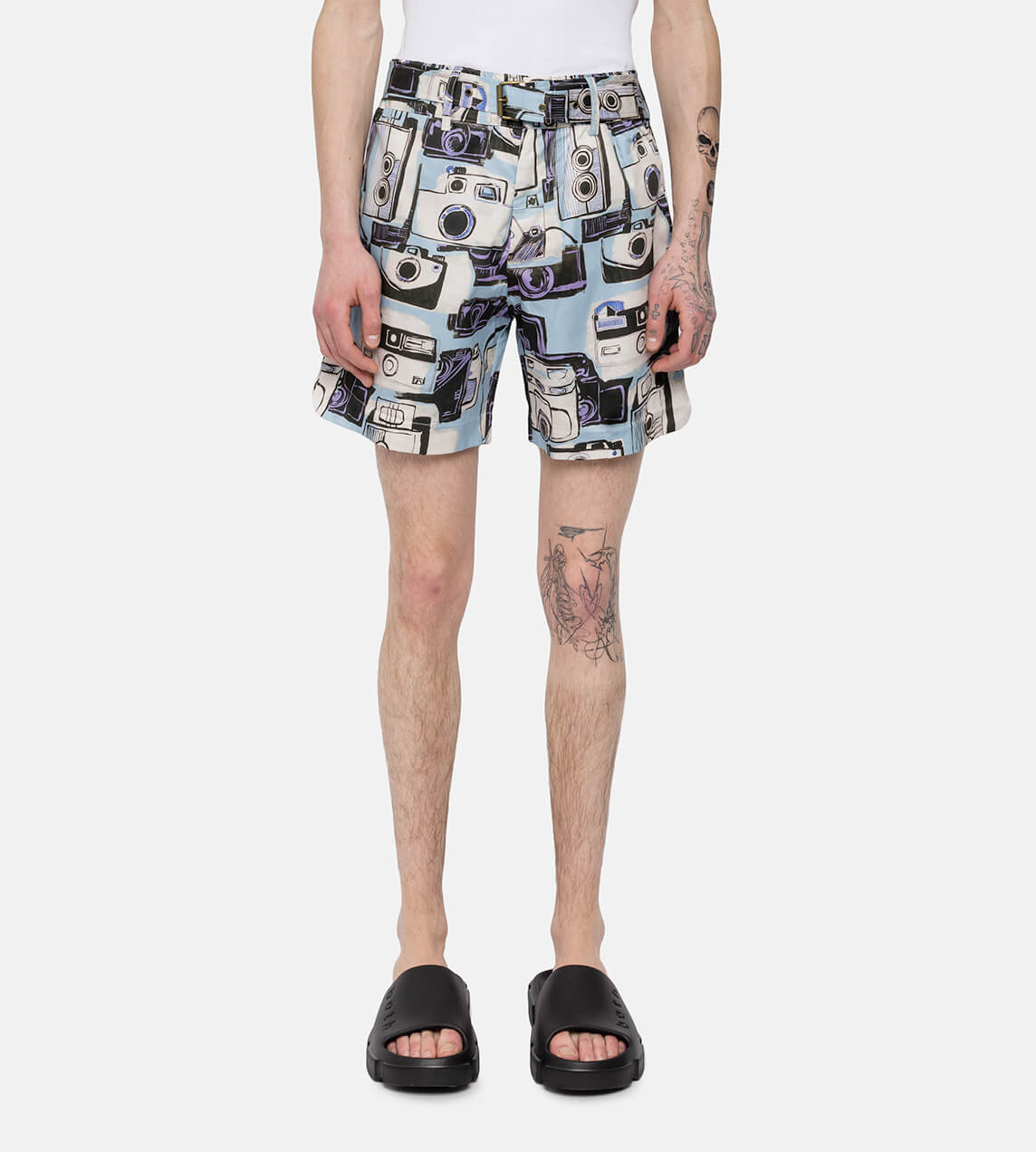 DAVI - Products Camera Printed Belted Short
