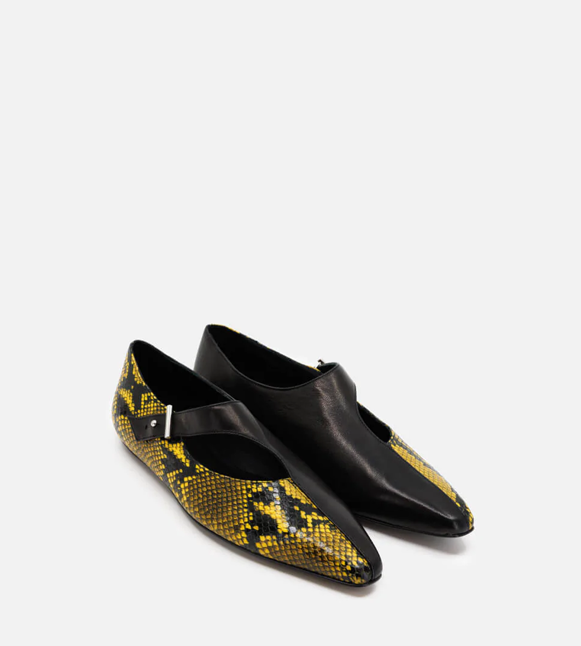 Rosetta Getty - Embossed Python Asymmetric Cross Flat