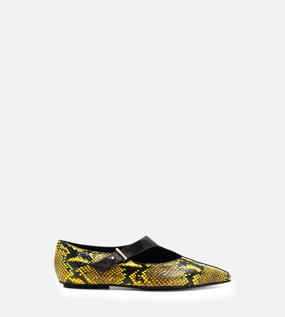 Rosetta Getty - Embossed Python Asymmetric Cross Flat