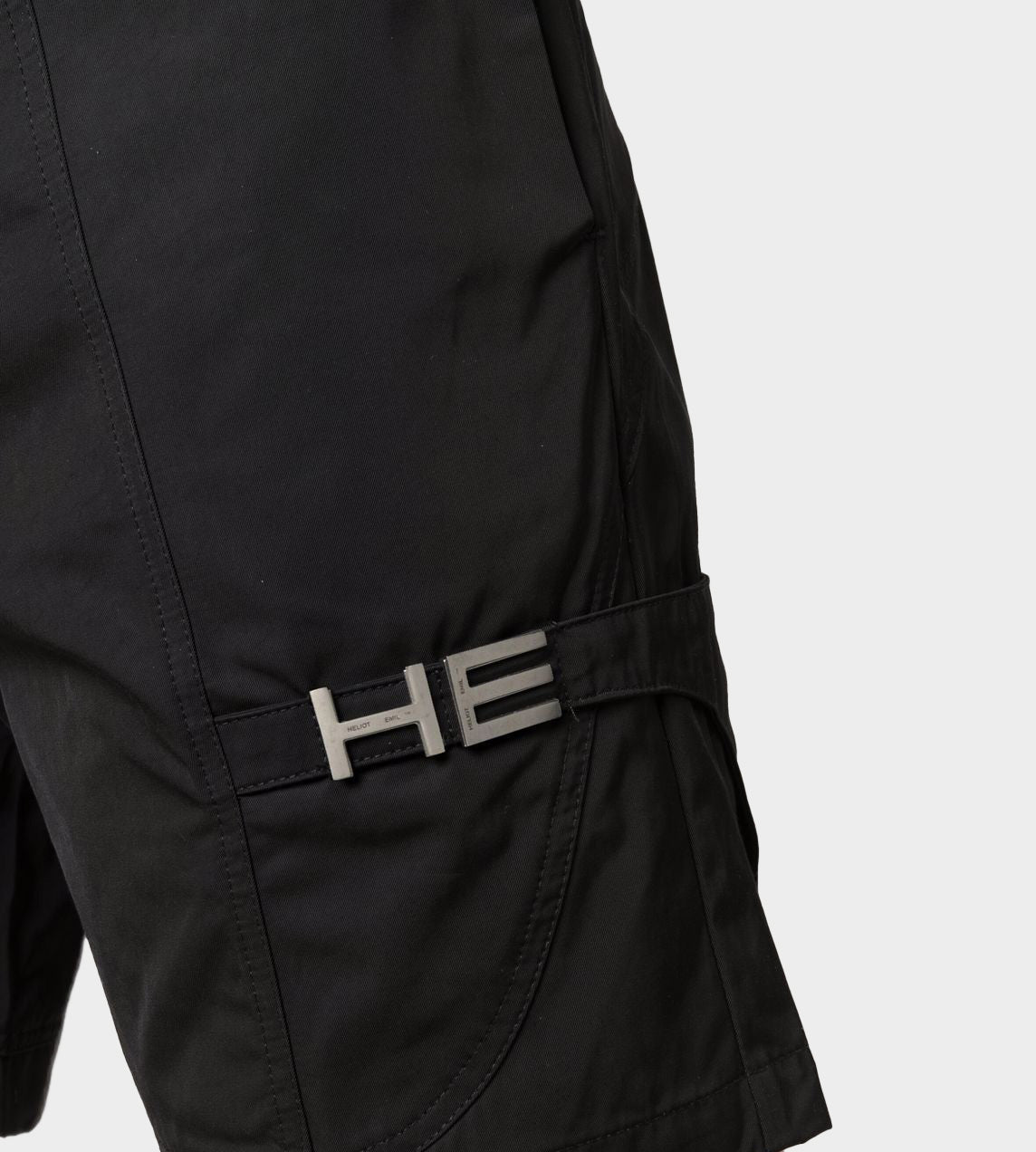 Heliot Emil - Minimal Twill Cargo Shorts Black