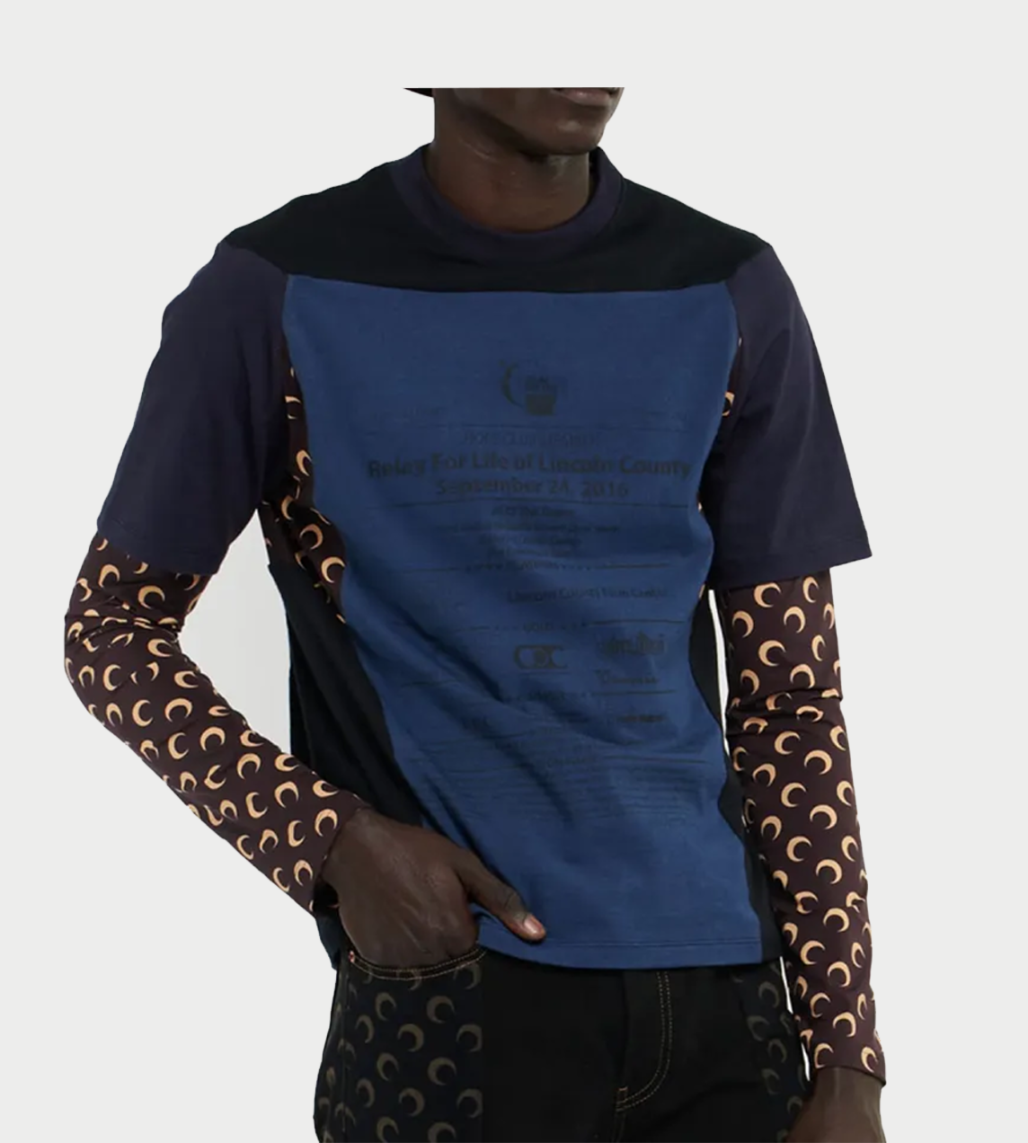 Marine Serre - Moon Panel Graphic T-shirt Blue