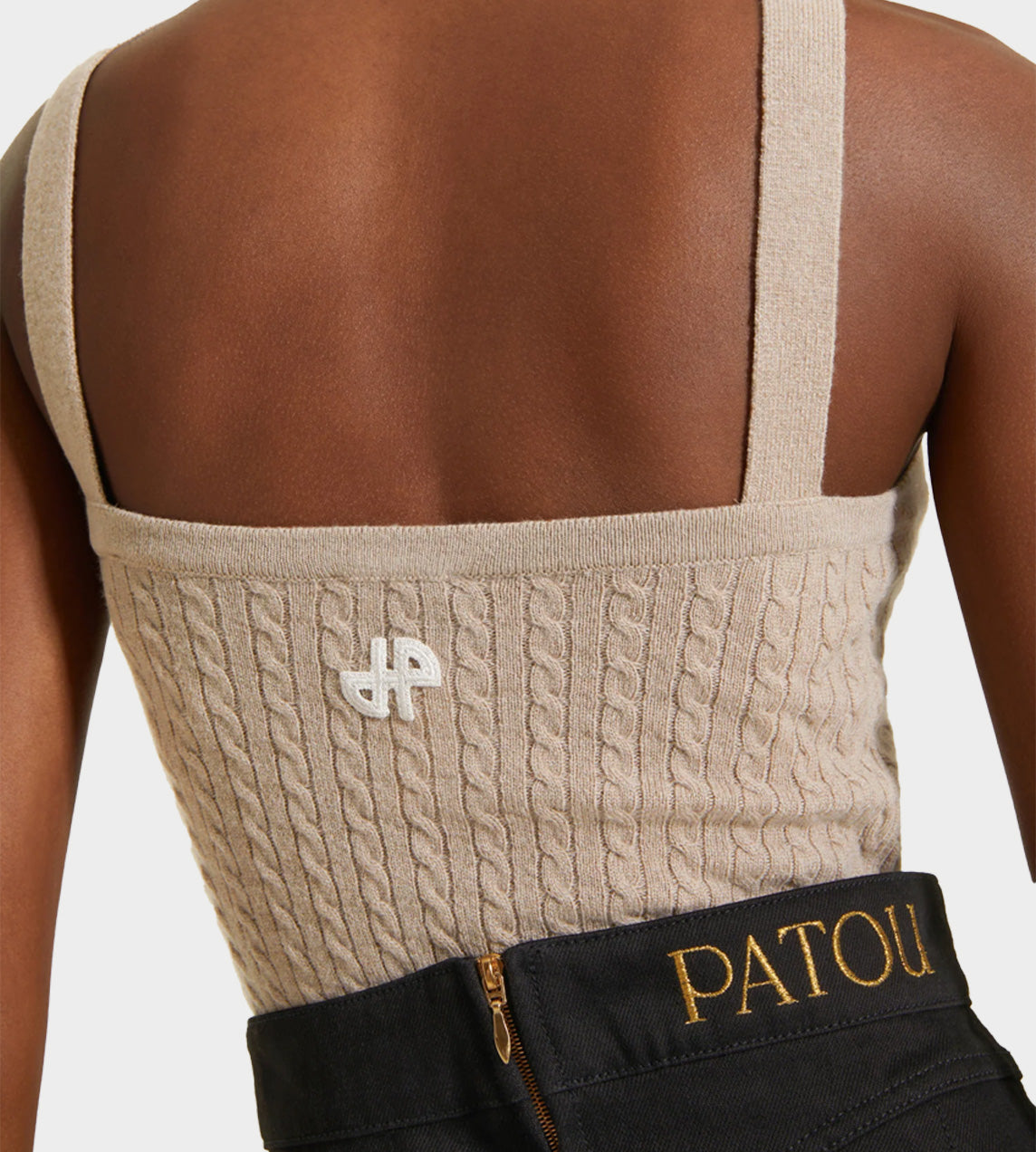 Patou - Cross Front Tank Top Parchment