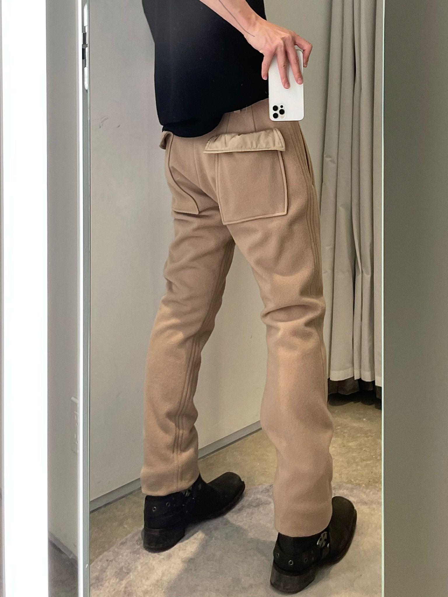 Sulvam - Slit Detail Slim Trousers Beige