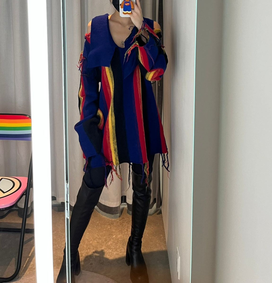 Toga Pulla - Striped Ribbed Collar Sweater