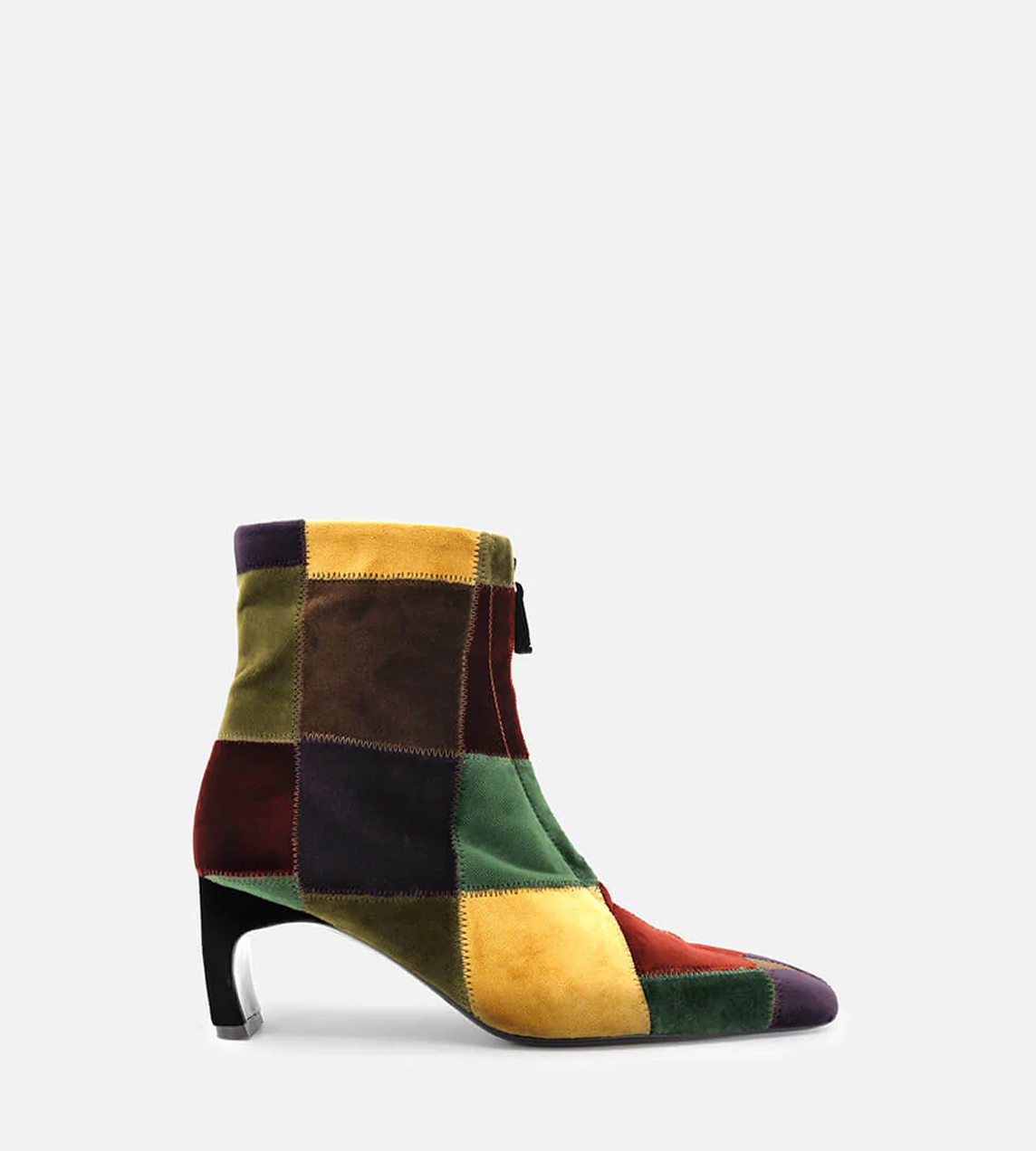 Rosetta Getty - Zip Patchwork Velvet Boot
