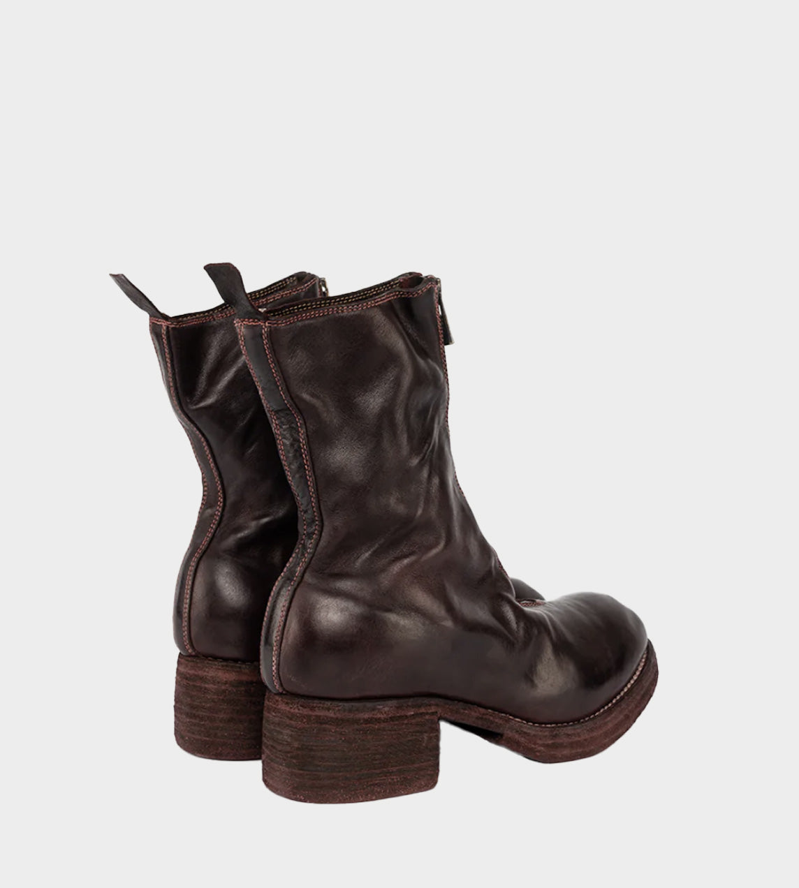 Guidi - PL2WZ Mid Calf Front Zip Burgundy