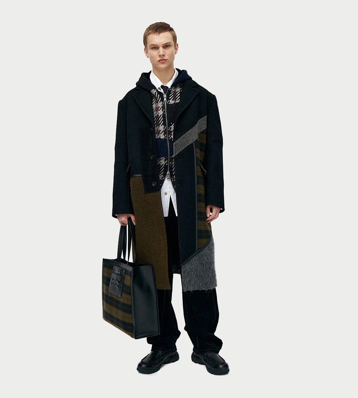 Patchwork Wool Coat Multi