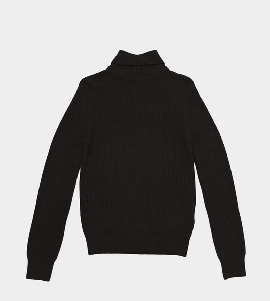 System - Basic Rib Turtleneck Dark Brown