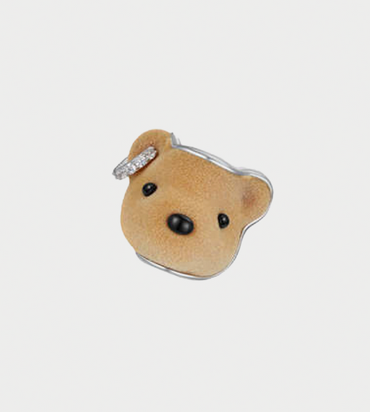 Flocked Bear Head Cuff Brown (Right)