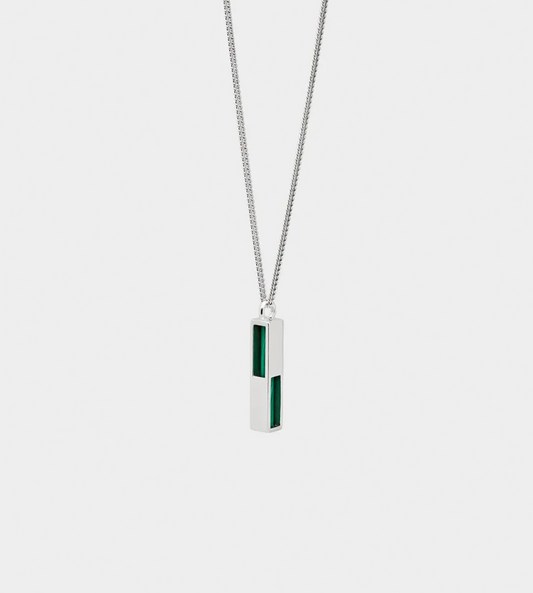 Tom Wood - Cube Pendant - Malachite