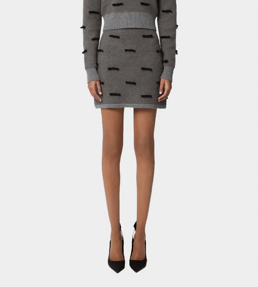 NINA RICCI - Mini Knit Skirt Grey