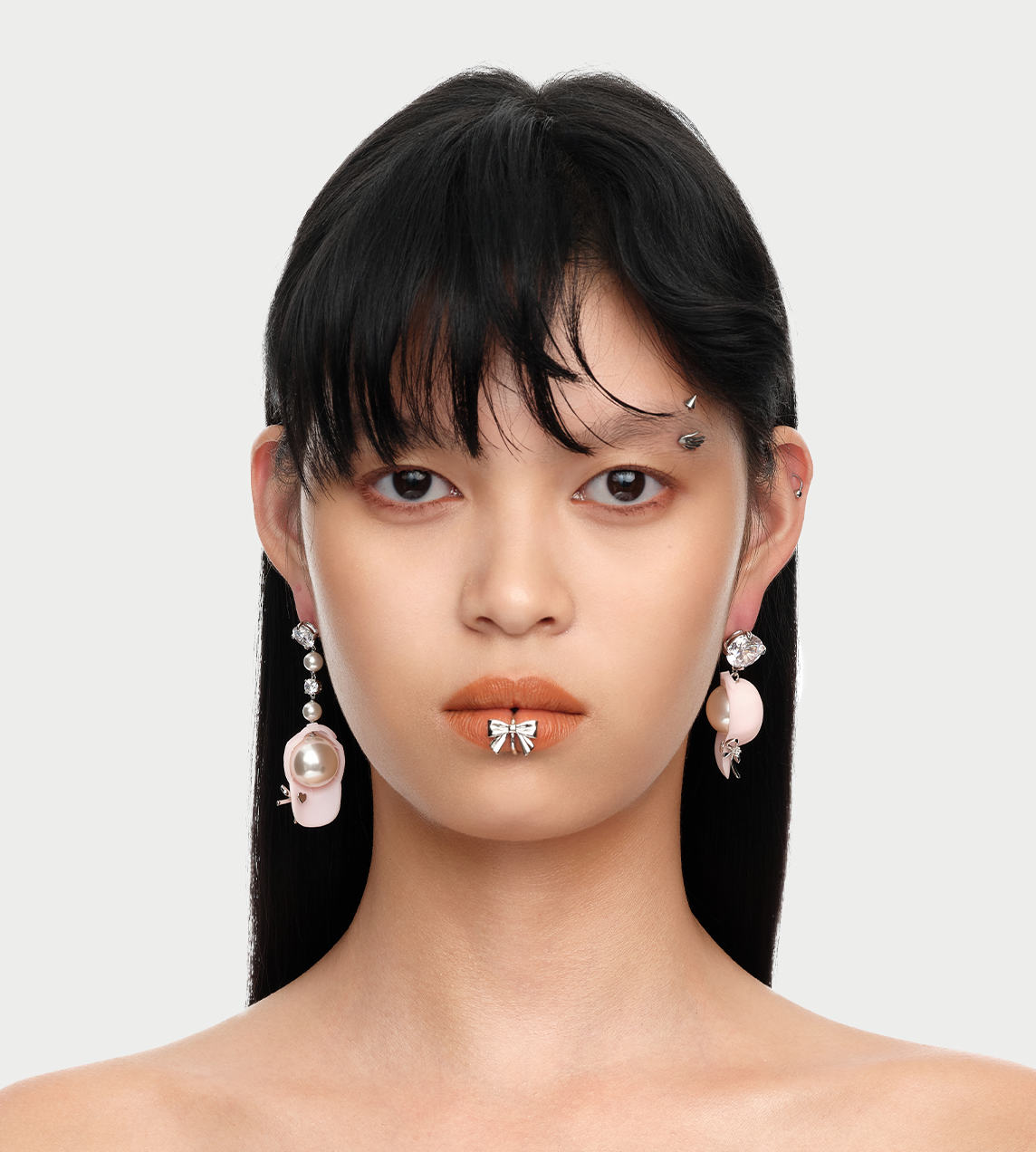 YVMIN - Hat Pearl Earring Pink (Pair)