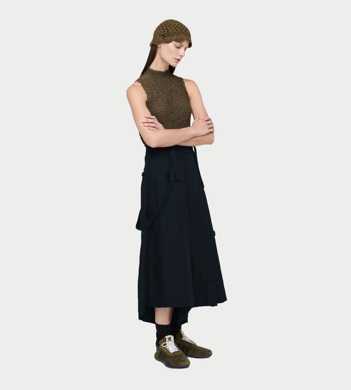 SONG FOR THE MUTE - "Daisy" Pleated Skirt Navy