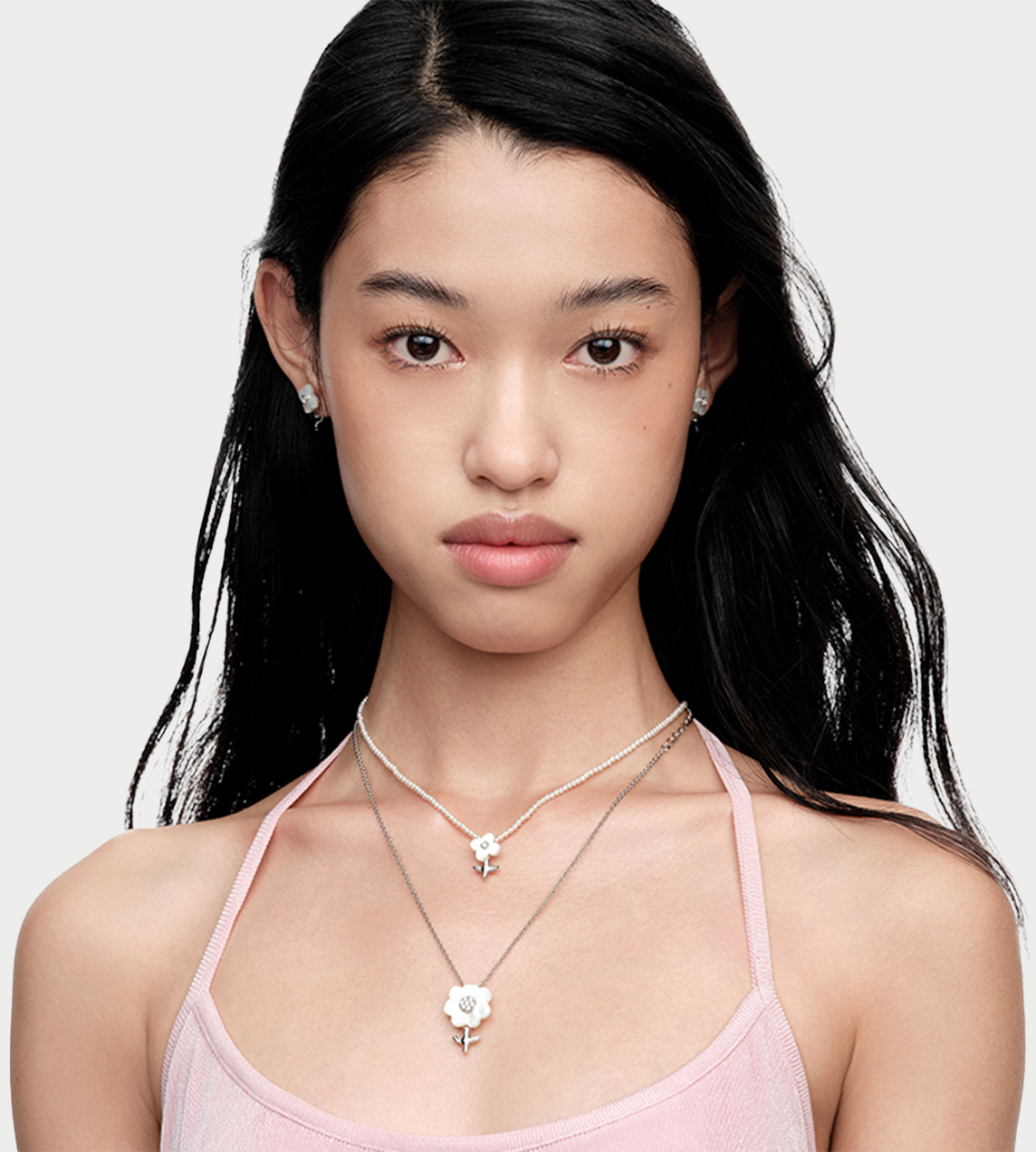 Irregular Mini Flower Pendant White