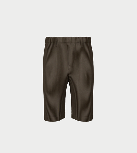 Tailored Pleated Shorts Mud Brown