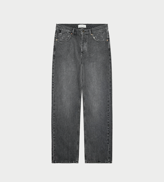 MARINE SERRE - Moon Laser Grey Wash Straight Jeans M