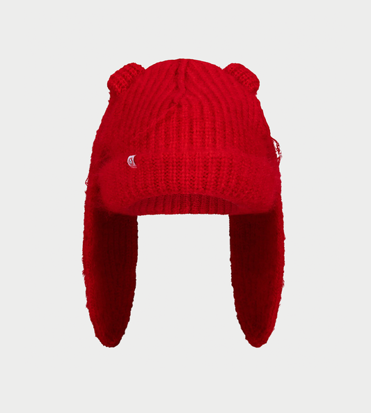 CHARLES JEFFERY LOVERBOY - Mohair Chunky Rabbit Beanie Red