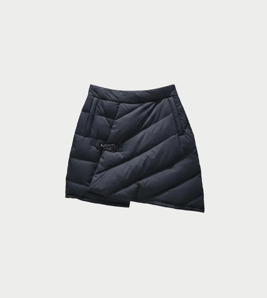 Chen Peng - Black Buckle Side Puffa Skirt