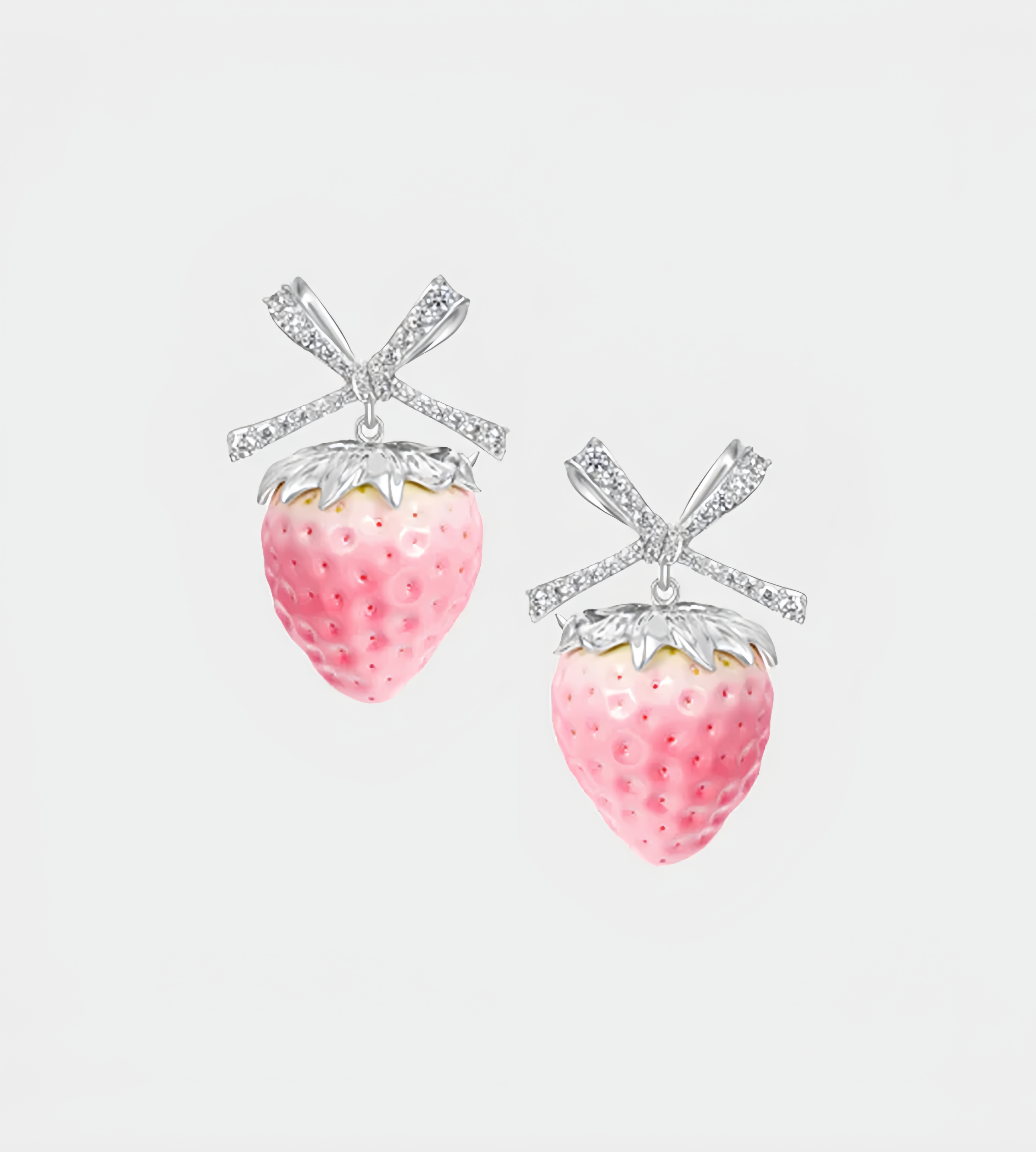YVMIN - Strawberry Bowknot Earring (Pair)