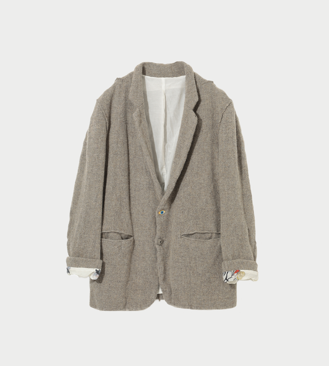 UNDERCOVER - Eye-button Felted Wool Blazer Grey