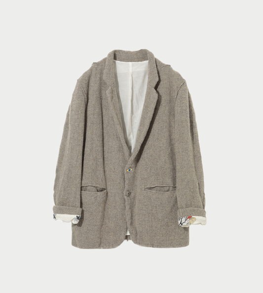 UNDERCOVER - Eye-button Felted Wool Blazer Grey