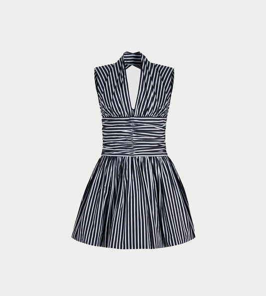 PATOU - Sleeveless Bloomer Mini Dress Navy