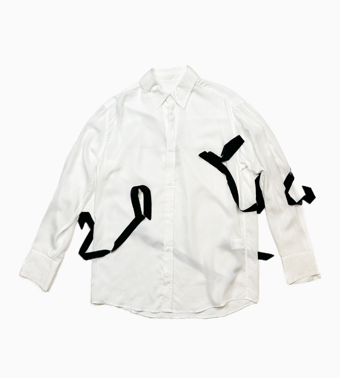 SULVAM - Sleeve Ribbon Shirt White