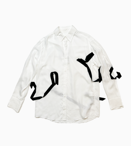 SULVAM - Sleeve Ribbon Shirt White