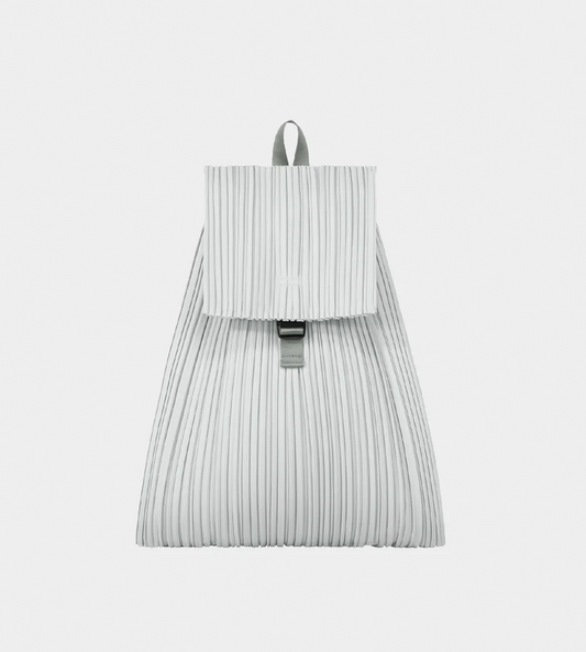 Pleats Knapsack Backpack Grey