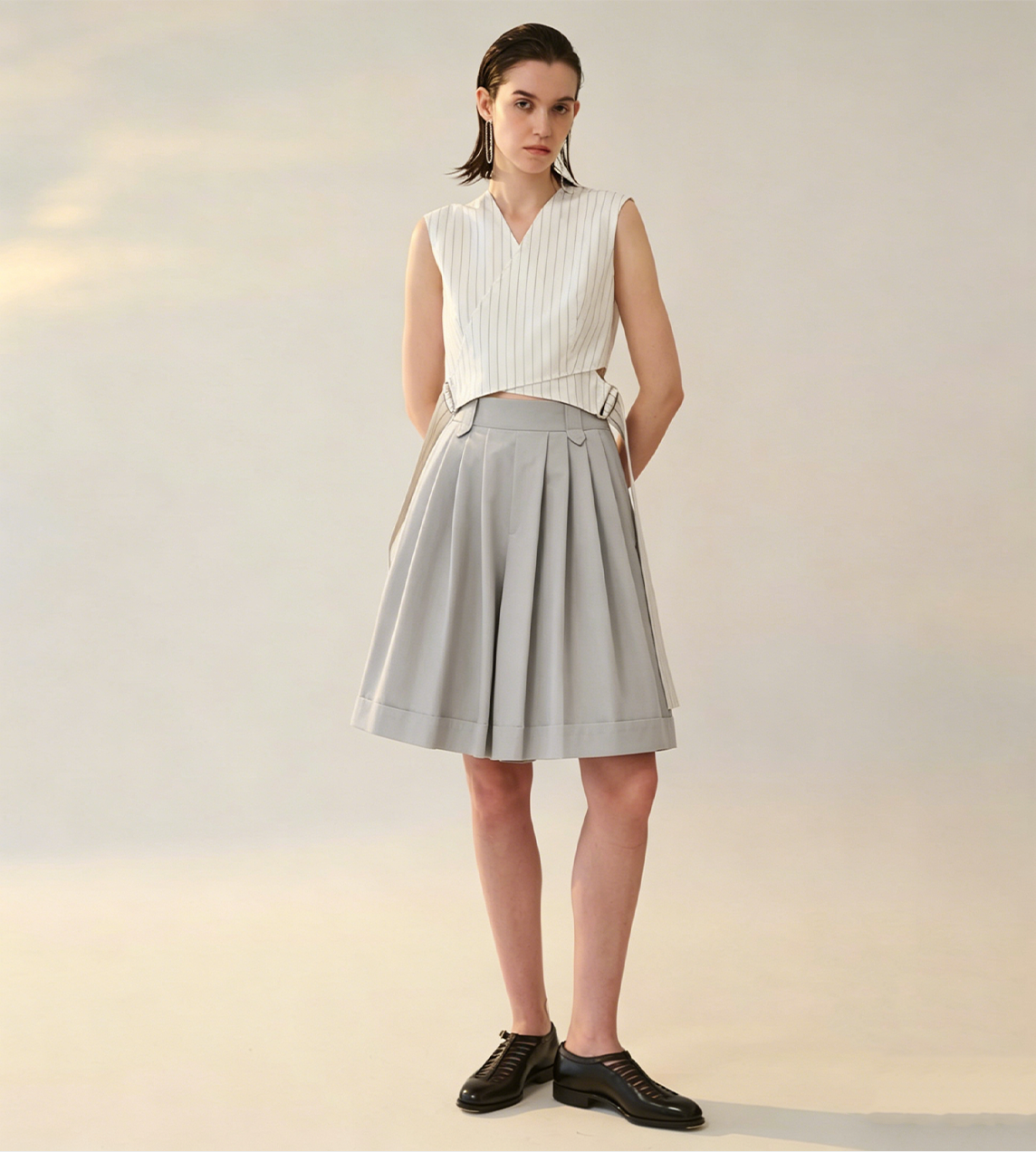 Tuck Culottes Sand