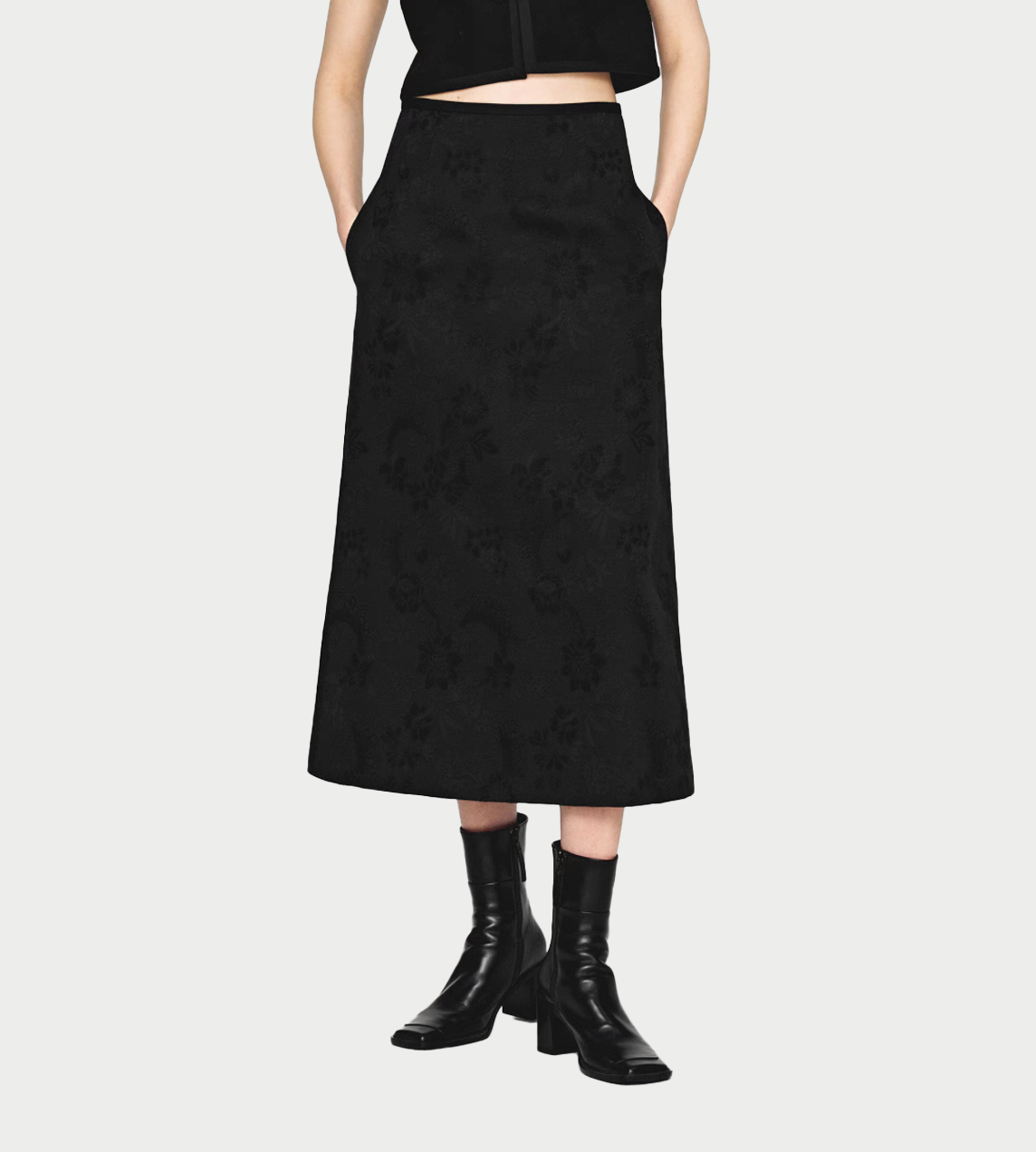 Jacquard Skirt Blk