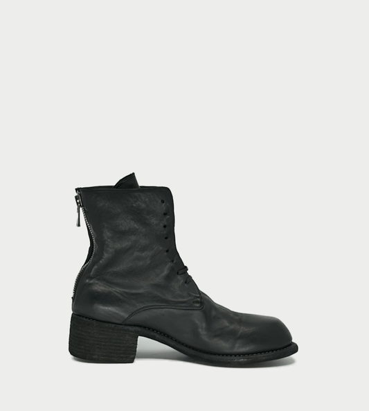 GUIDI - NB07 Lace-up Back Zip Boot Blk