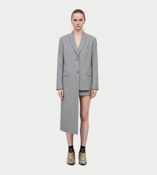 Litkovska - Scarf-Lapel Deconstructed Jacket Grey