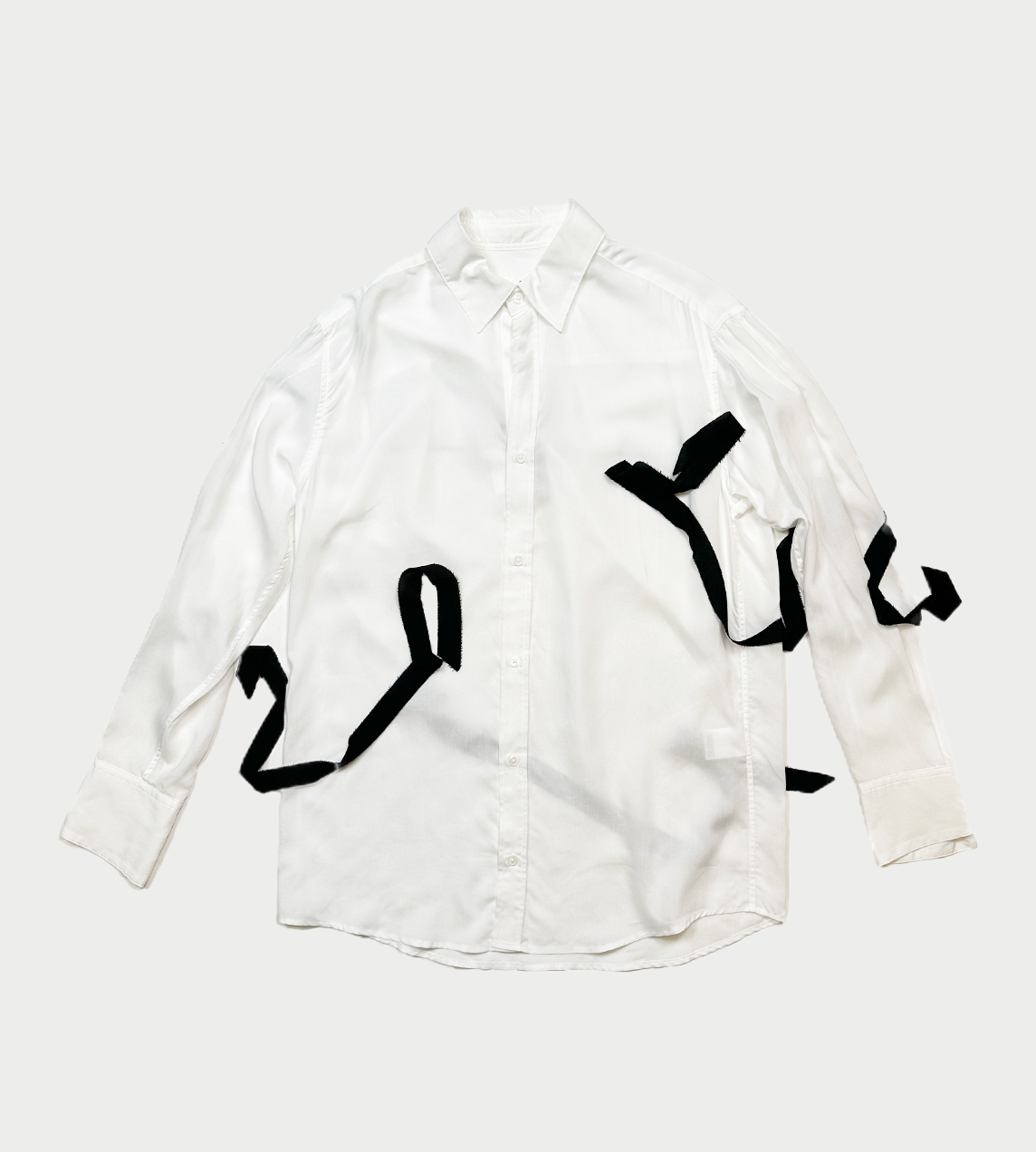 SULVAM - Sleeve Ribbon Shirt White