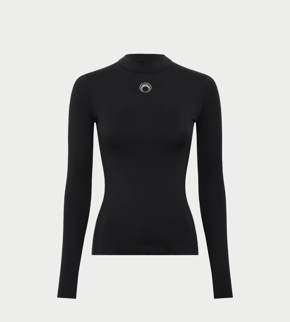 MARINE SERRE - Moon-logo Strass High neck Top Blk