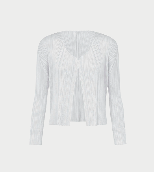 PLEATS PLEASE ISSEY MIYAKE - Basic Pleated Cardigan L. Grey