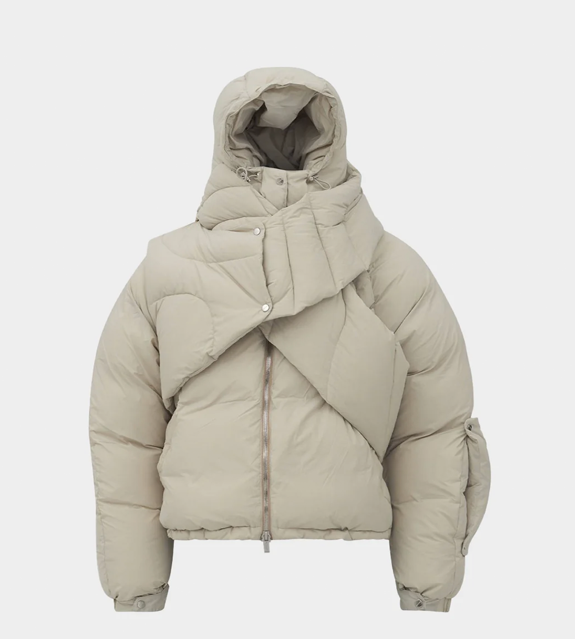 HELIOT EMIL - Scarf Puffer Jacket Stone