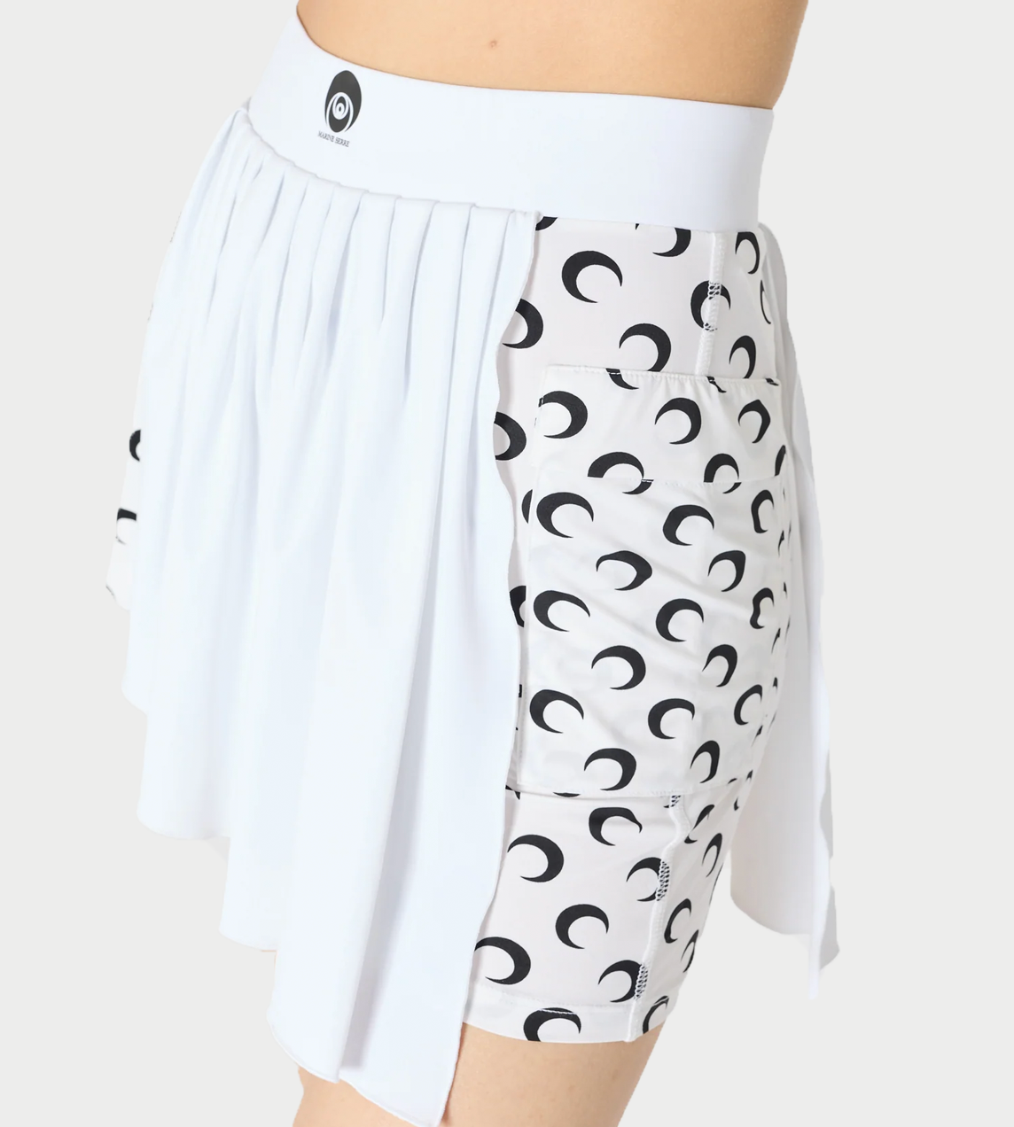 MARINE SERRE - Athleisure Mini Skort With Moon Inserts White