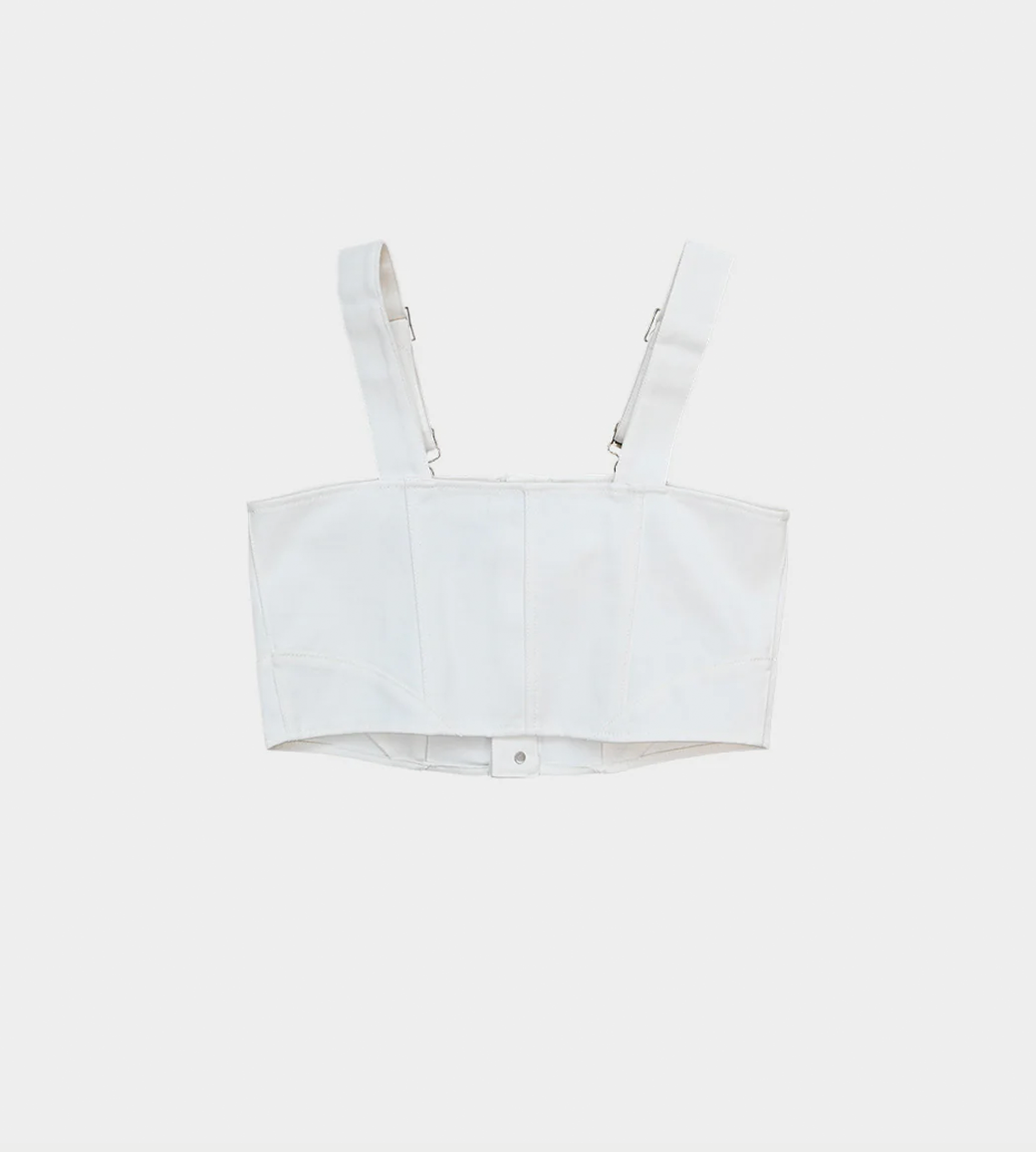 LEJE - Denim Crop Top White