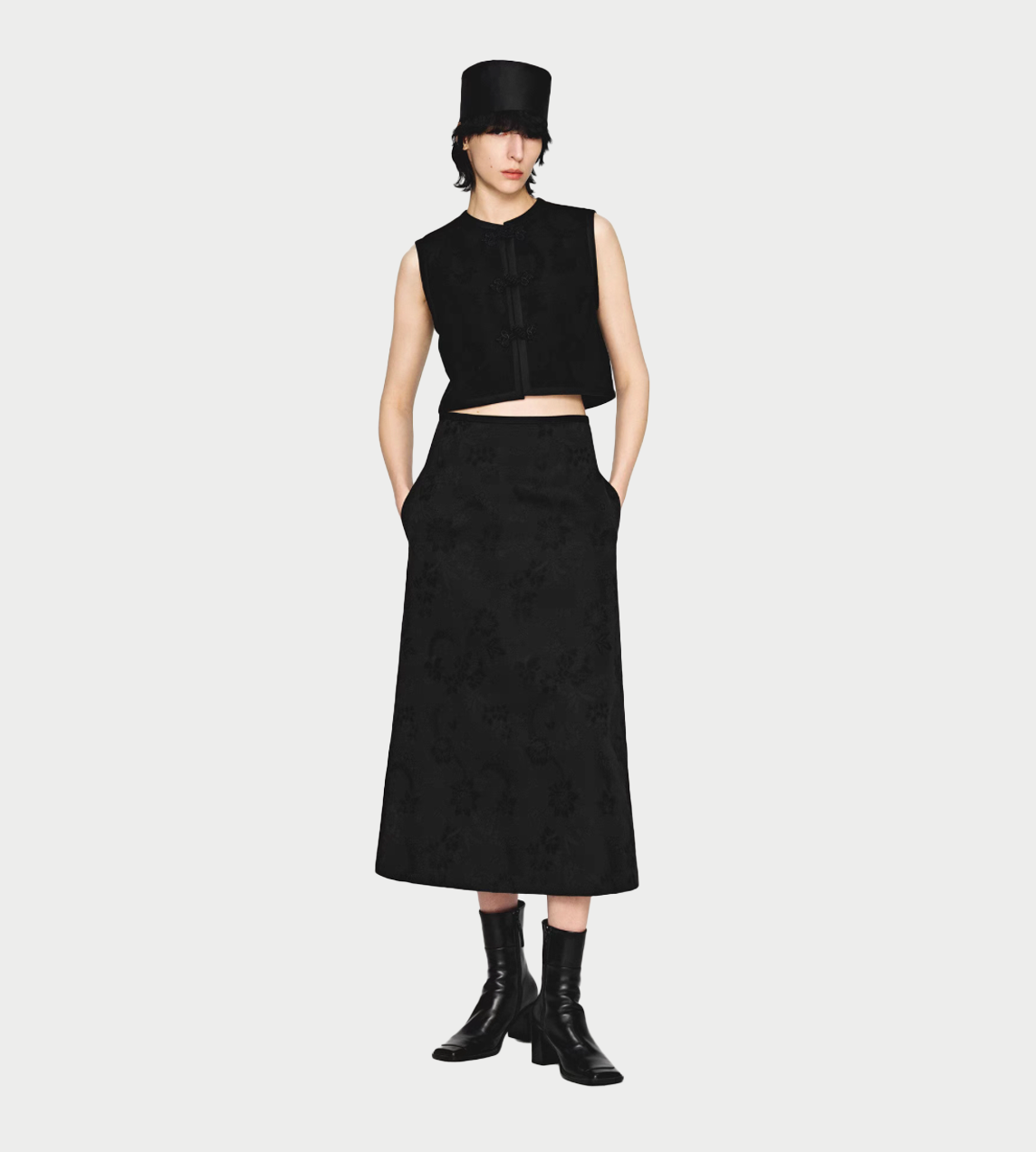 Jacquard Skirt Blk