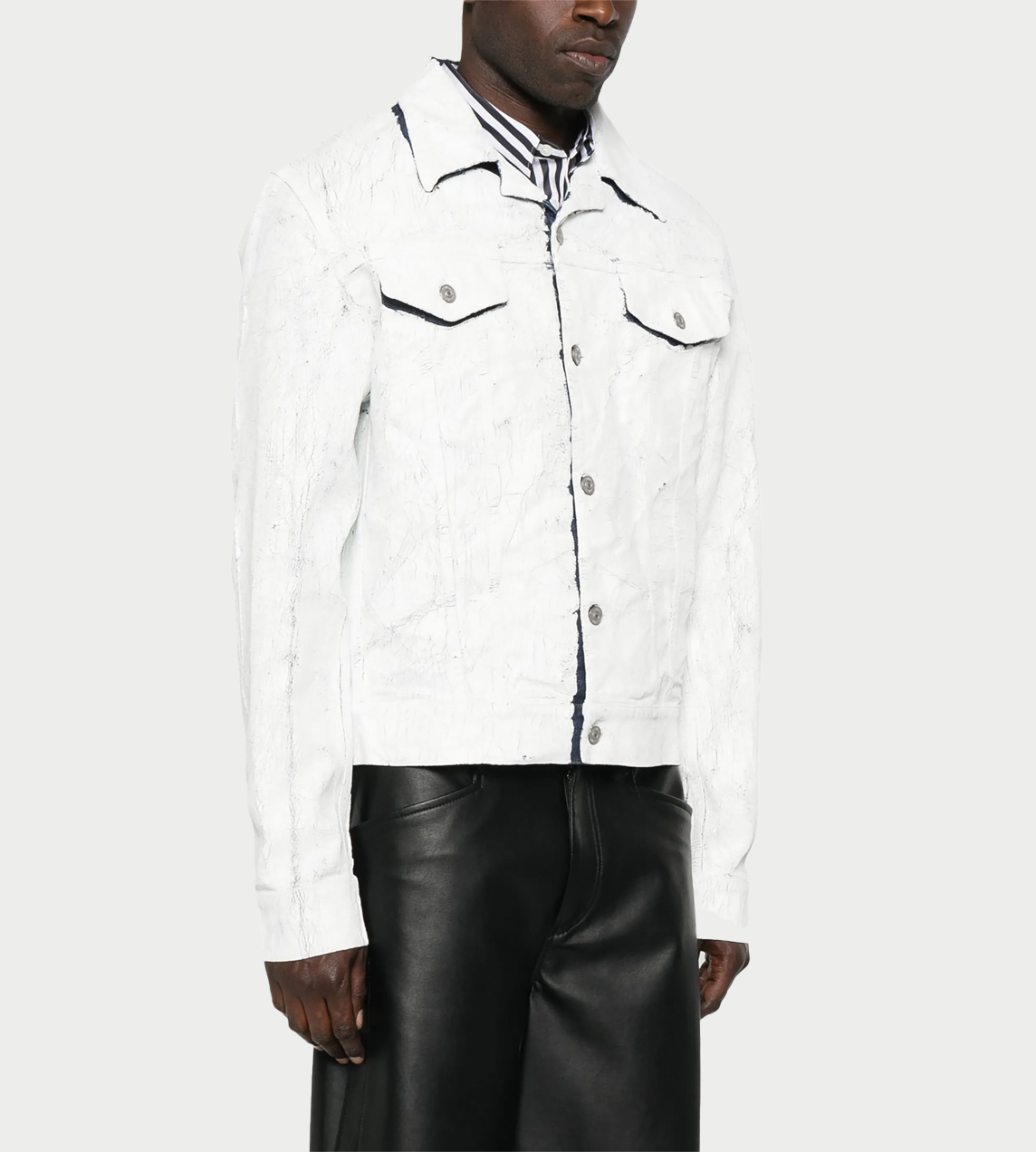  MM6 Maison Margiela - Painted Denim Jacket White