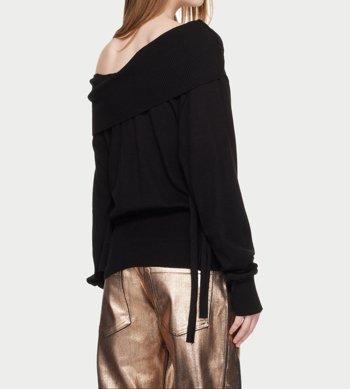 Upside Down Knit Sweater Blk