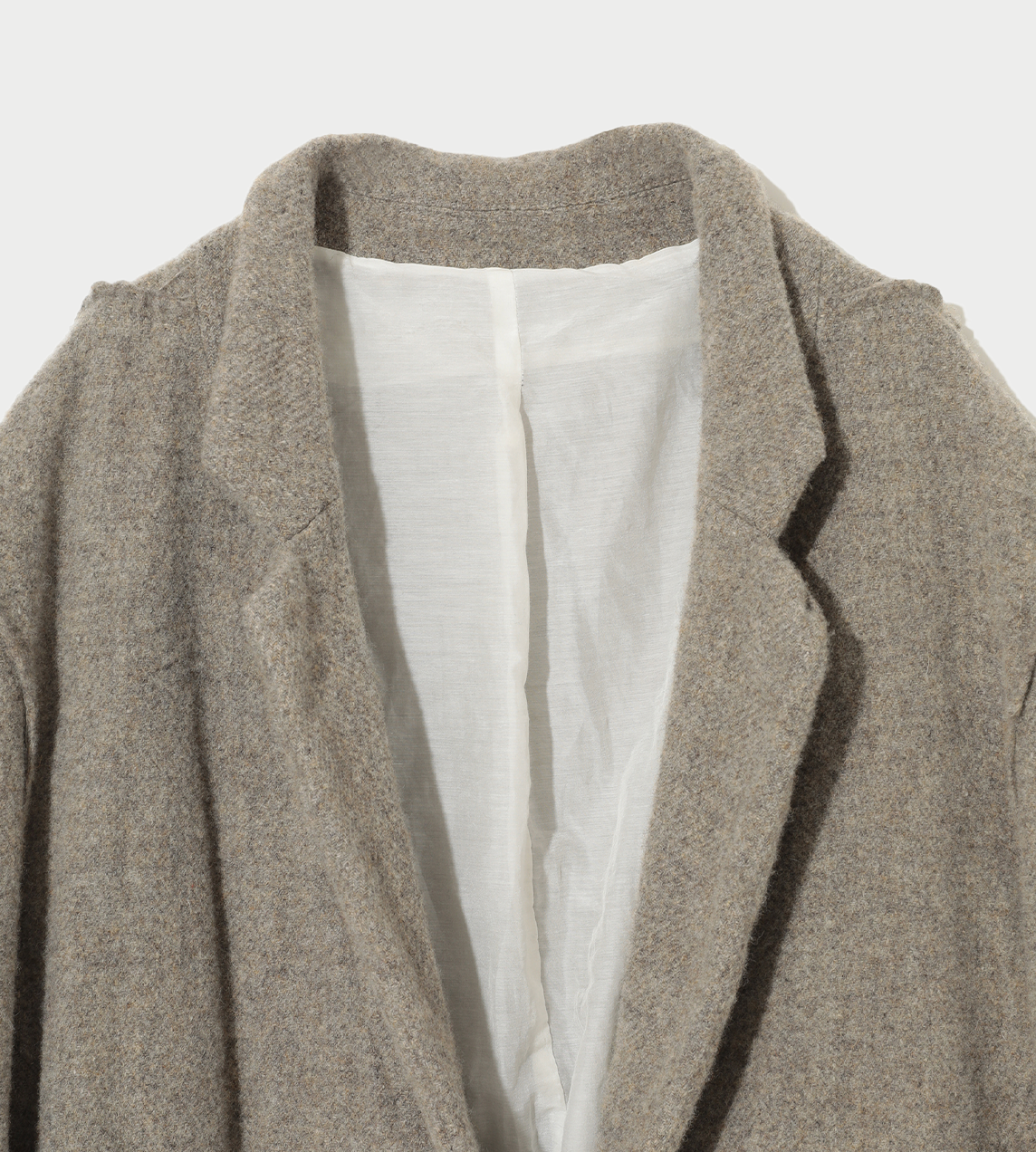Eye-button Felted Wool Blazer Grey