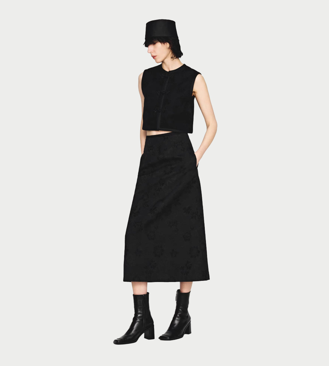 Jacquard Skirt Blk
