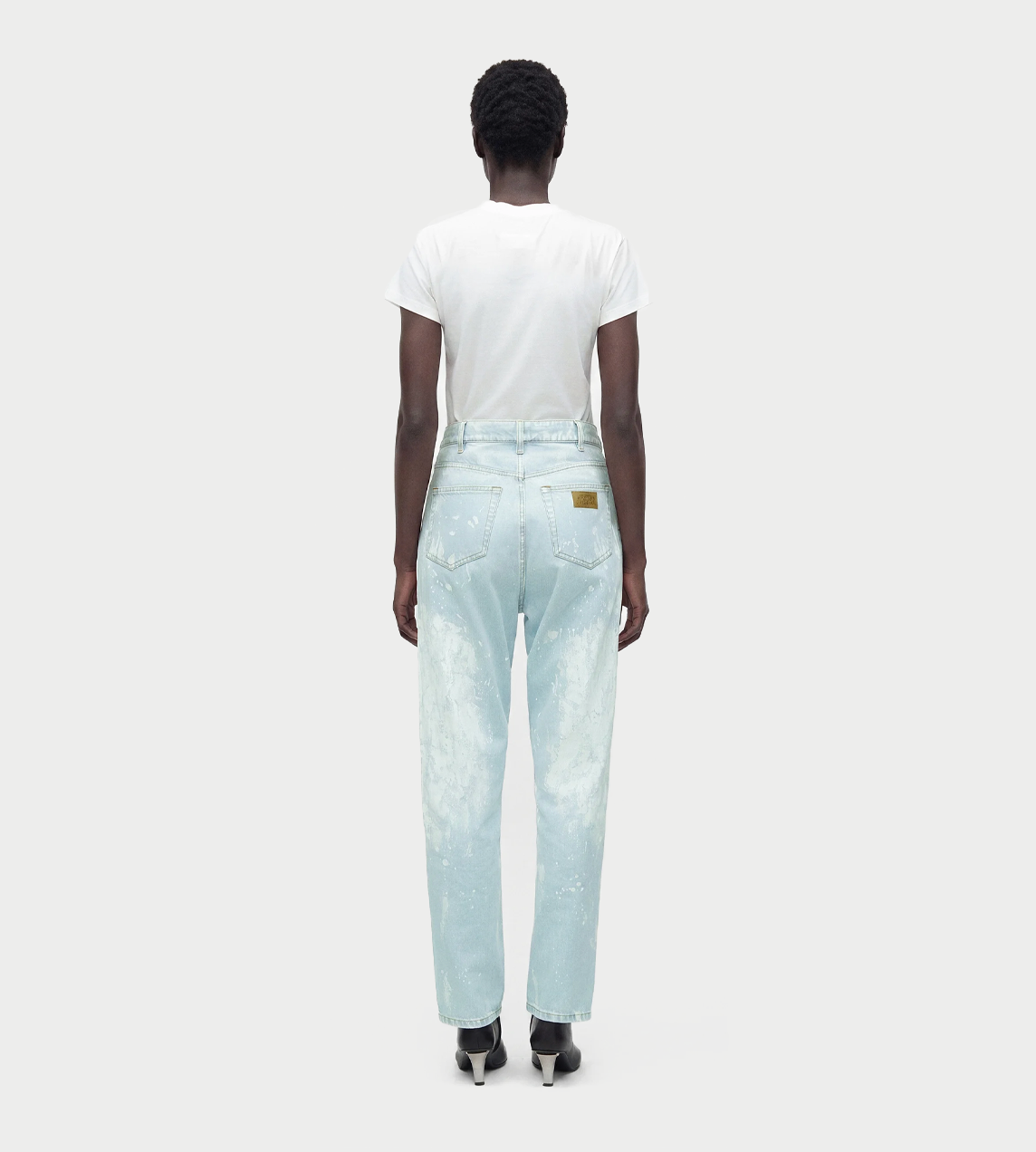 Painted Denim Straight-leg Pants