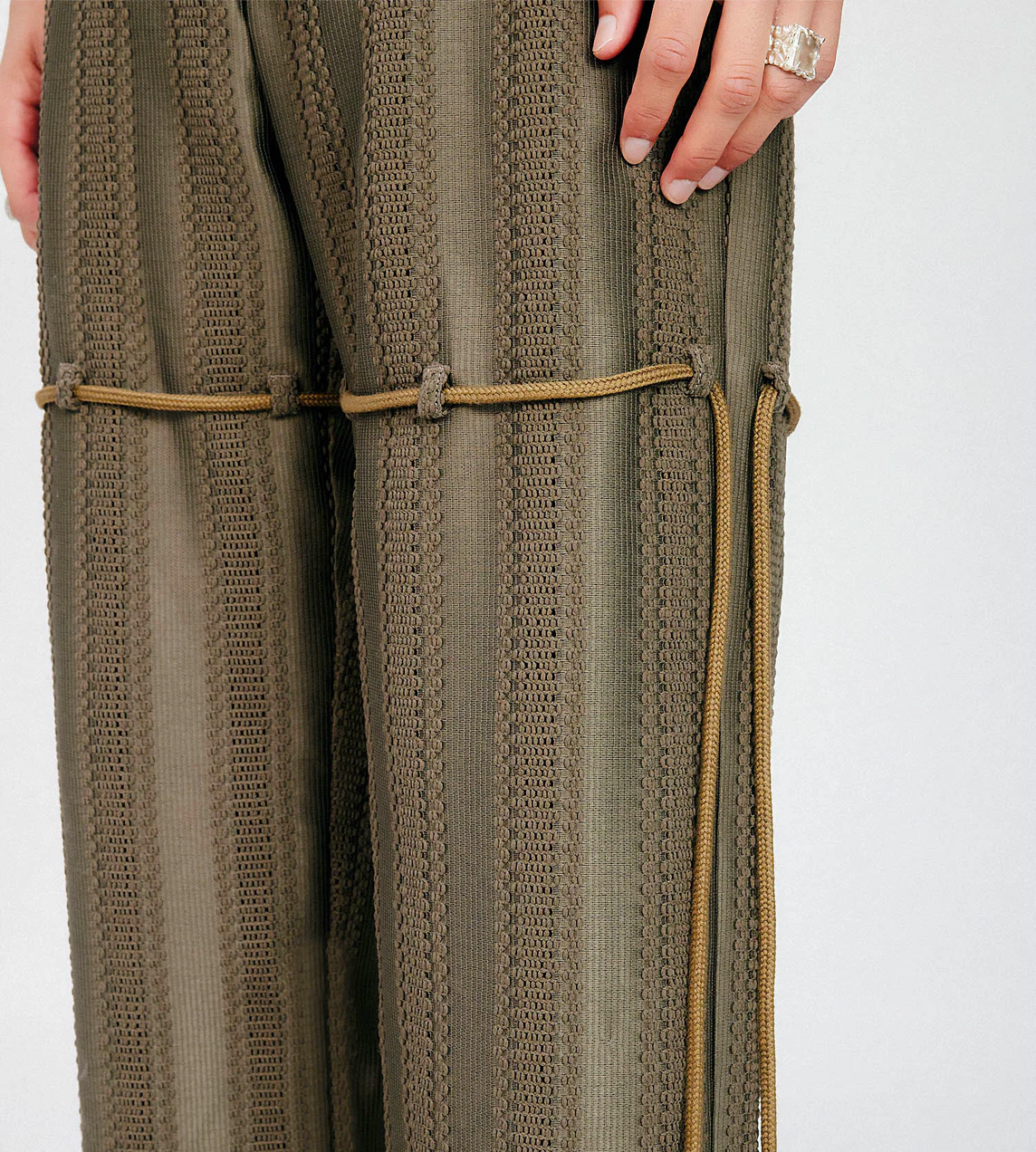 Song For The Mute - Chain Lace Dress Pant Green