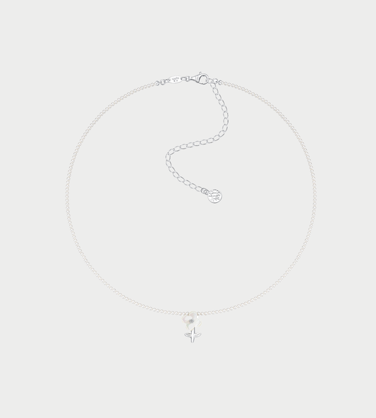 Irregular Mini Flower Pendant White