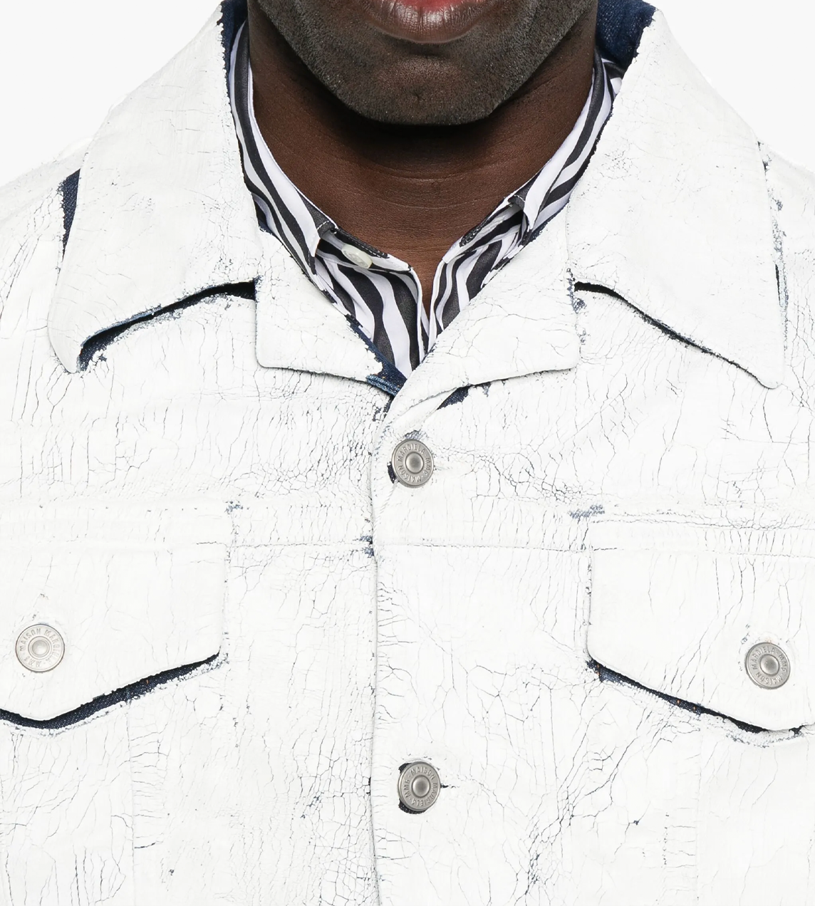  MM6 Maison Margiela - Painted Denim Jacket White